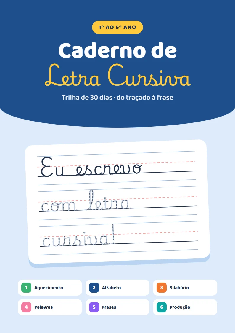 Capa do Caderno de Letra Cursiva