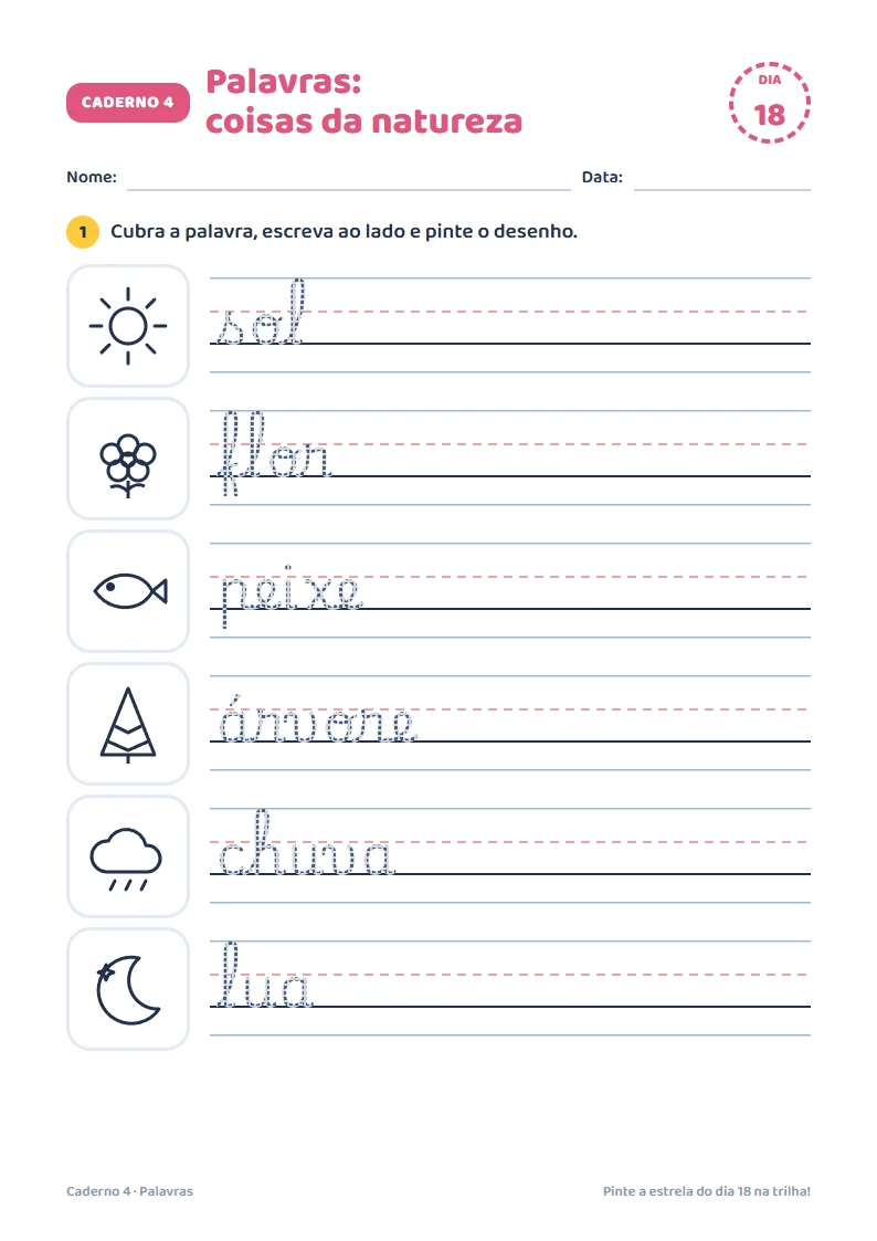 Caderno 4: palavras com desenho