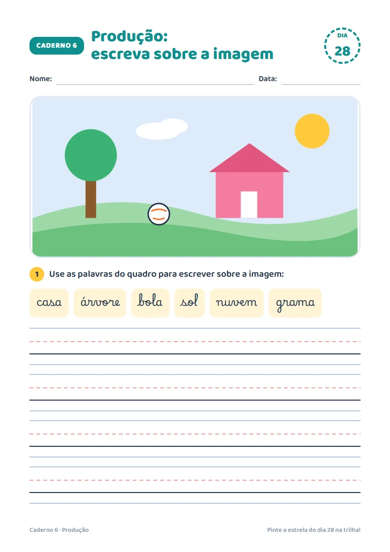 Caderno 6: produção, escreva sobre a imagem